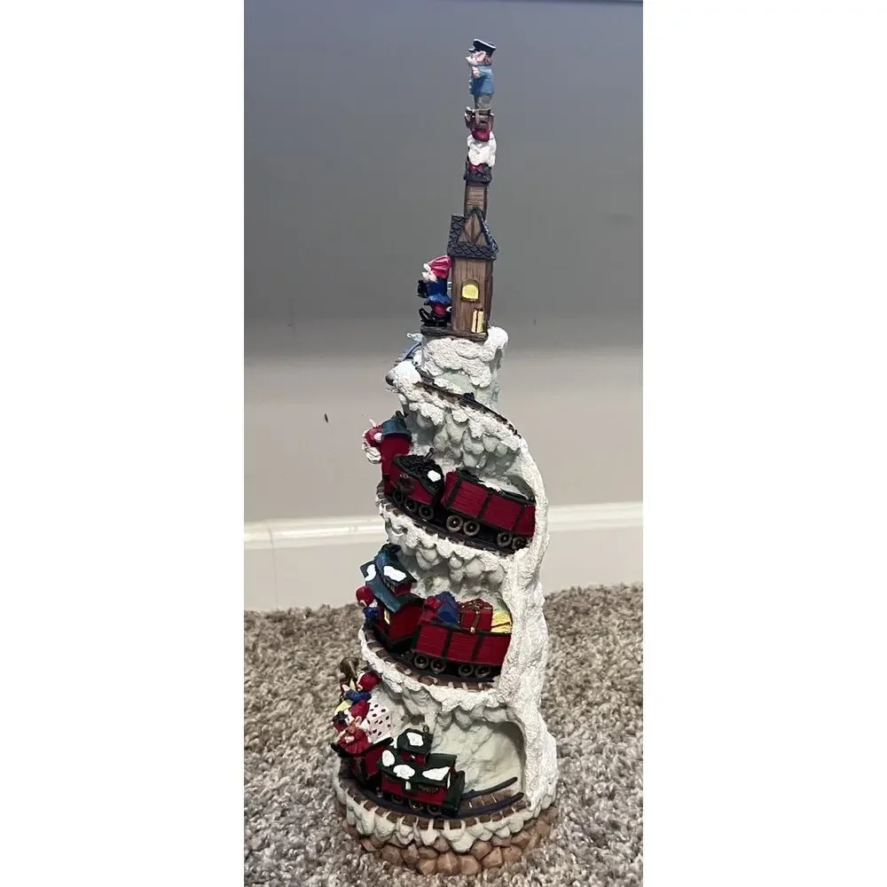Vintage 1994 Christmas Tree Train Blinking Light Decor Elf Santa Workshop 16